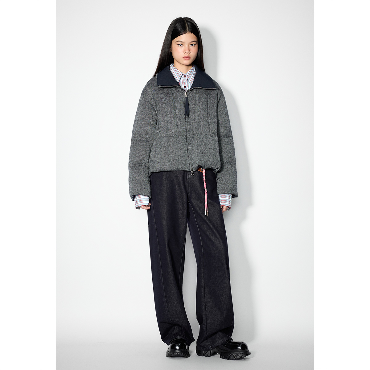 SALT.P可颜 2025冬季新款100%双面穿翻领羽绒服AC35508280