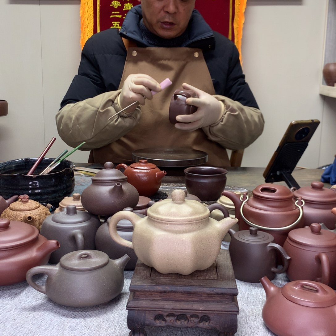 段泥茶壶八面玲珑260c半手工制作