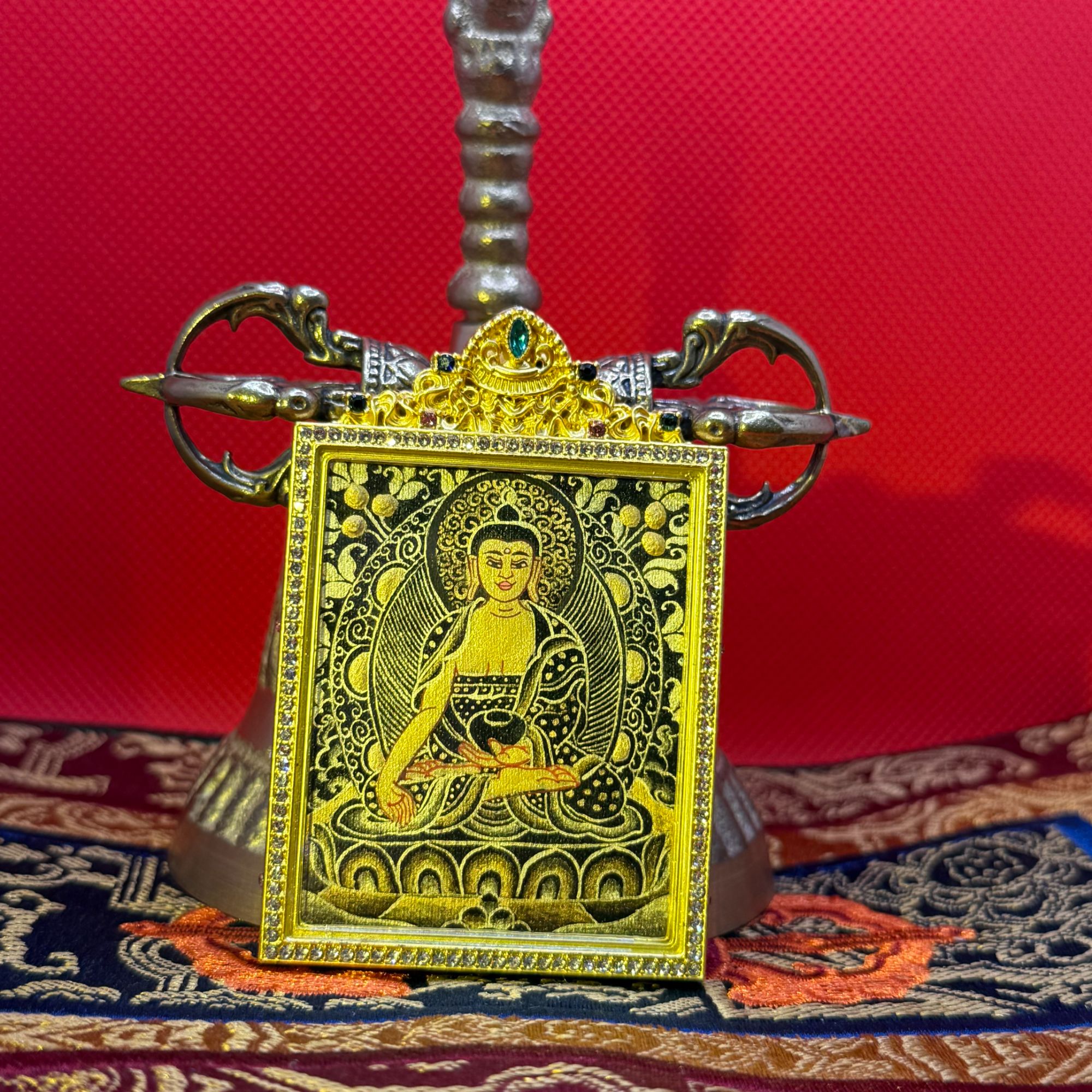 黑金释迦摩尼纯手绘唐卡热贡元旦唐卡画院