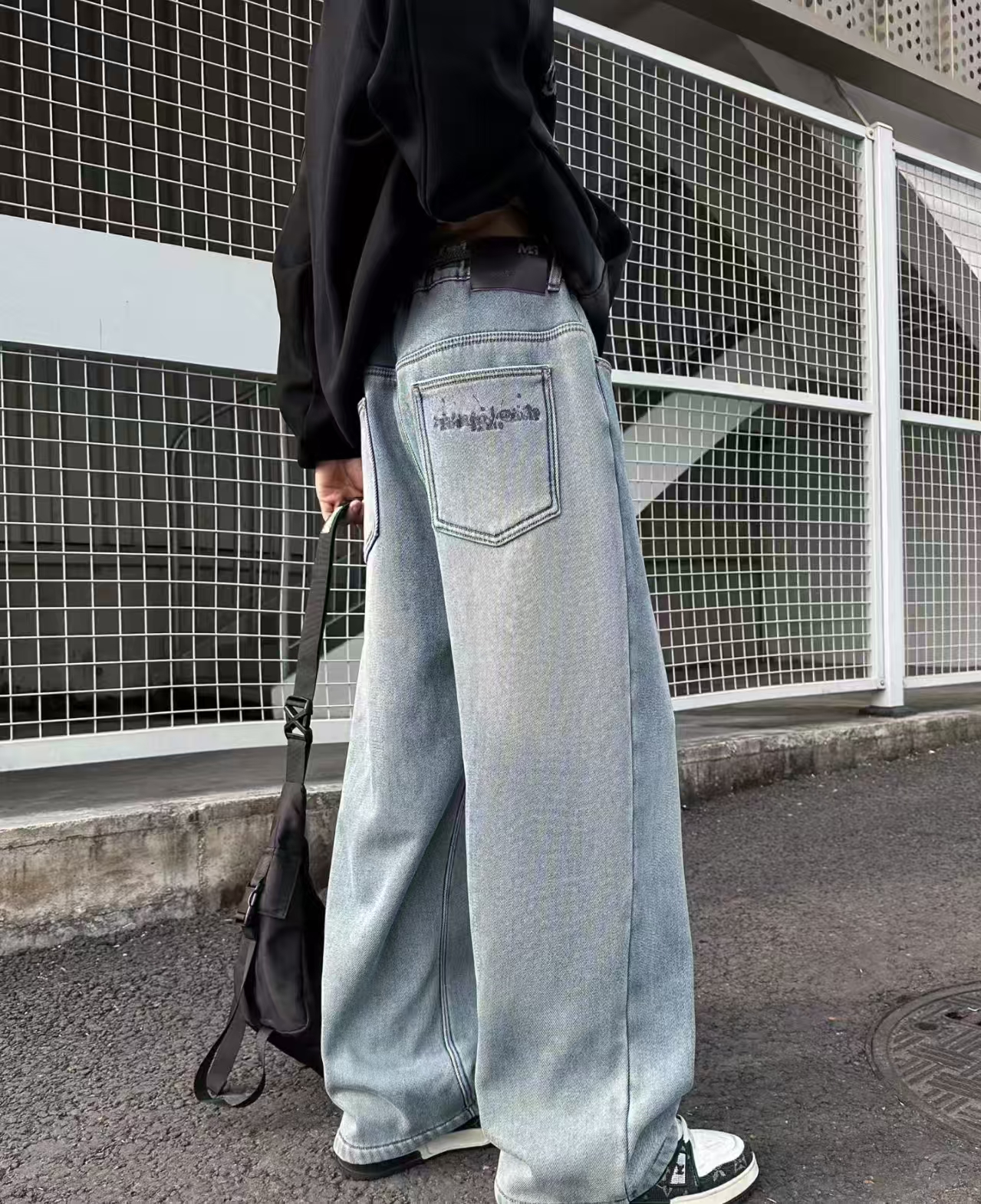 【D3385/87】青少年冬款一体绒加绒牛仔裤