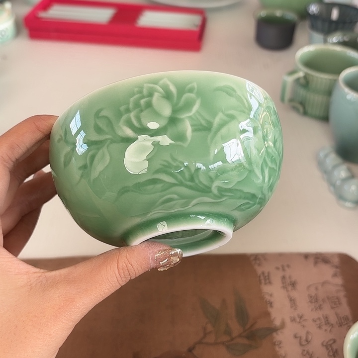 龙泉云间青瓷小米茶器