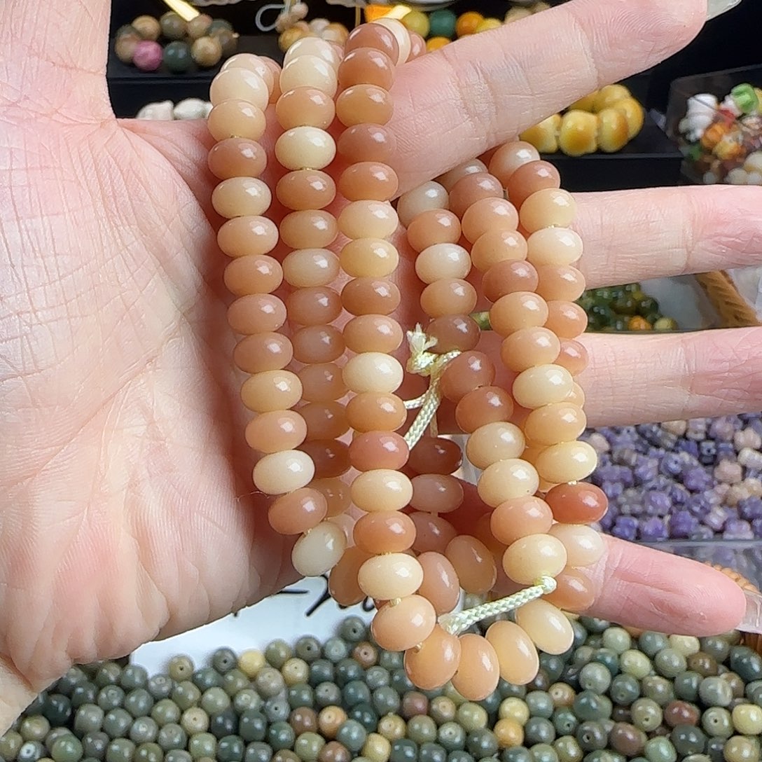 手串菩提根/象牙果卡9粉色算盘100+14备珠