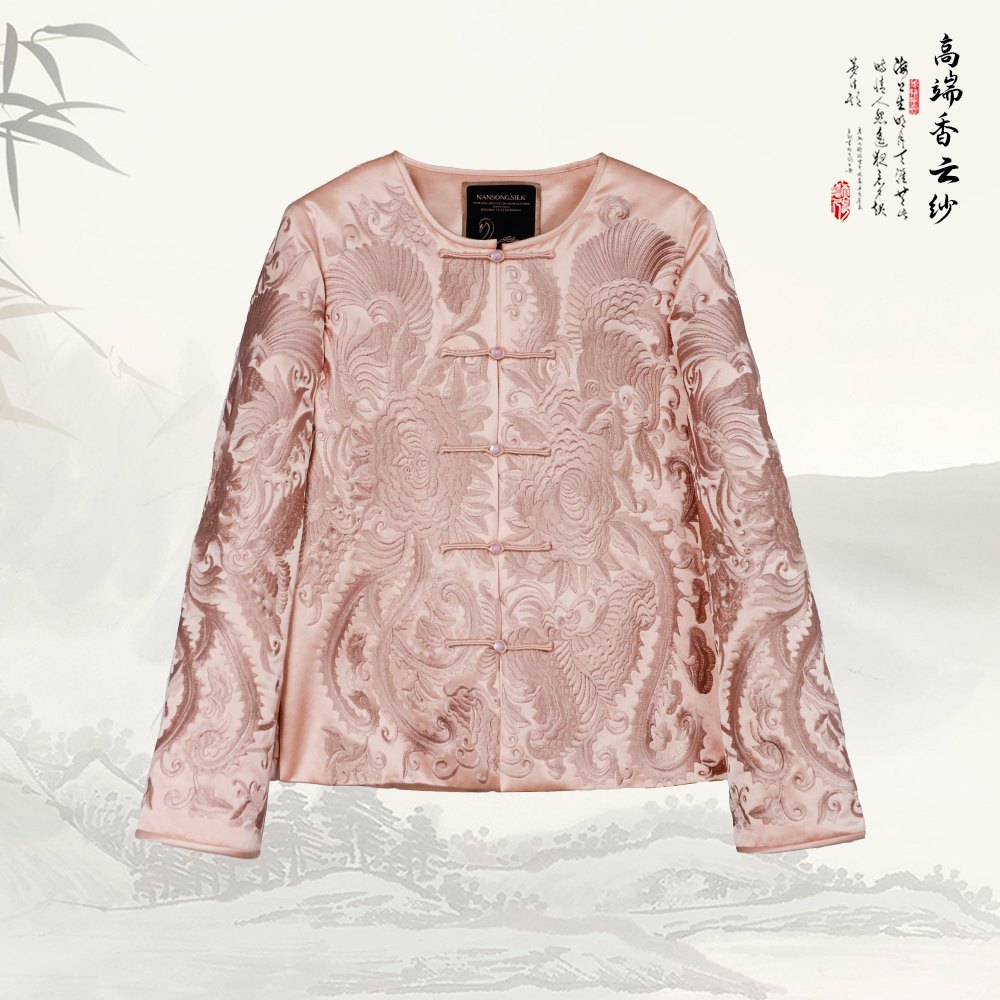 新款鹅绒时尚气质高端盘扣圆领长袖外套547096
