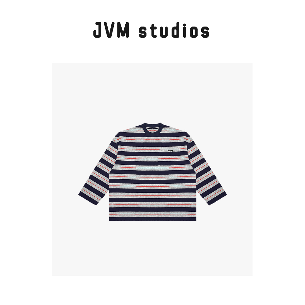 新款JVM定制『张喜儿』设计师自由而生严选潮酷条纹长袖T恤27521