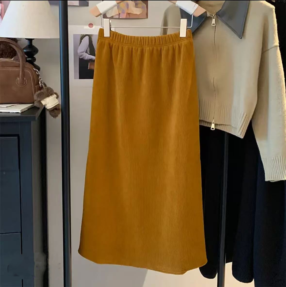 1750#简约复古半身裙 