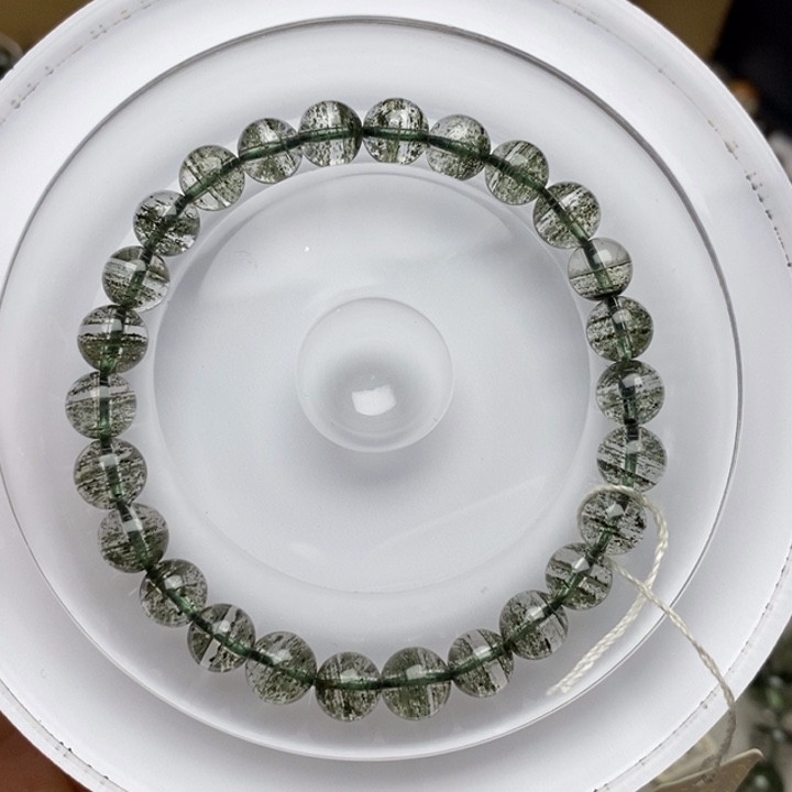 手链未镶嵌水晶Q72128天然绿幽灵墨绿千层7+