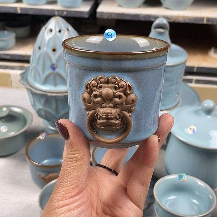 瓷片兽头杯微瑕988888
