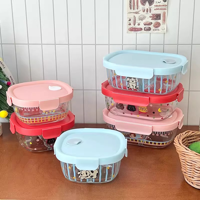 高硼硅玻璃饭盒微波炉专用上班族带饭水果保鲜盒学生便当盒