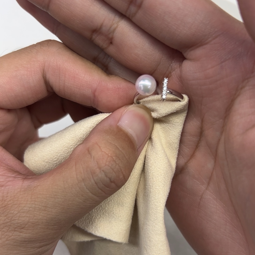 银S925镶嵌戒指海水珍珠7-8mm海水Ak戒指