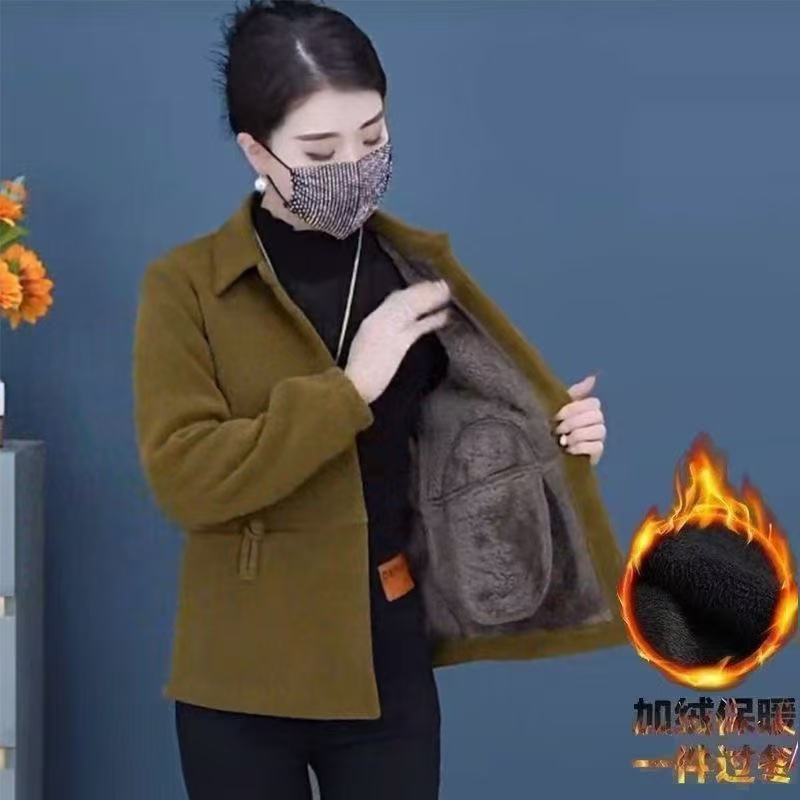 【运费补贴】妈妈装长袖加绒中年灯芯绒外套2025新款中老年女装上衣