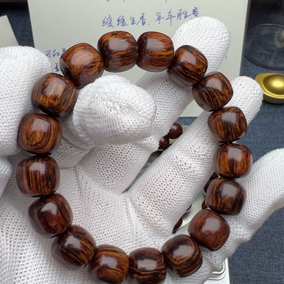 木达*海南红降花梨公1213黄油底满妖孽纹超一档