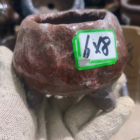 红陶粗陶花盆手工