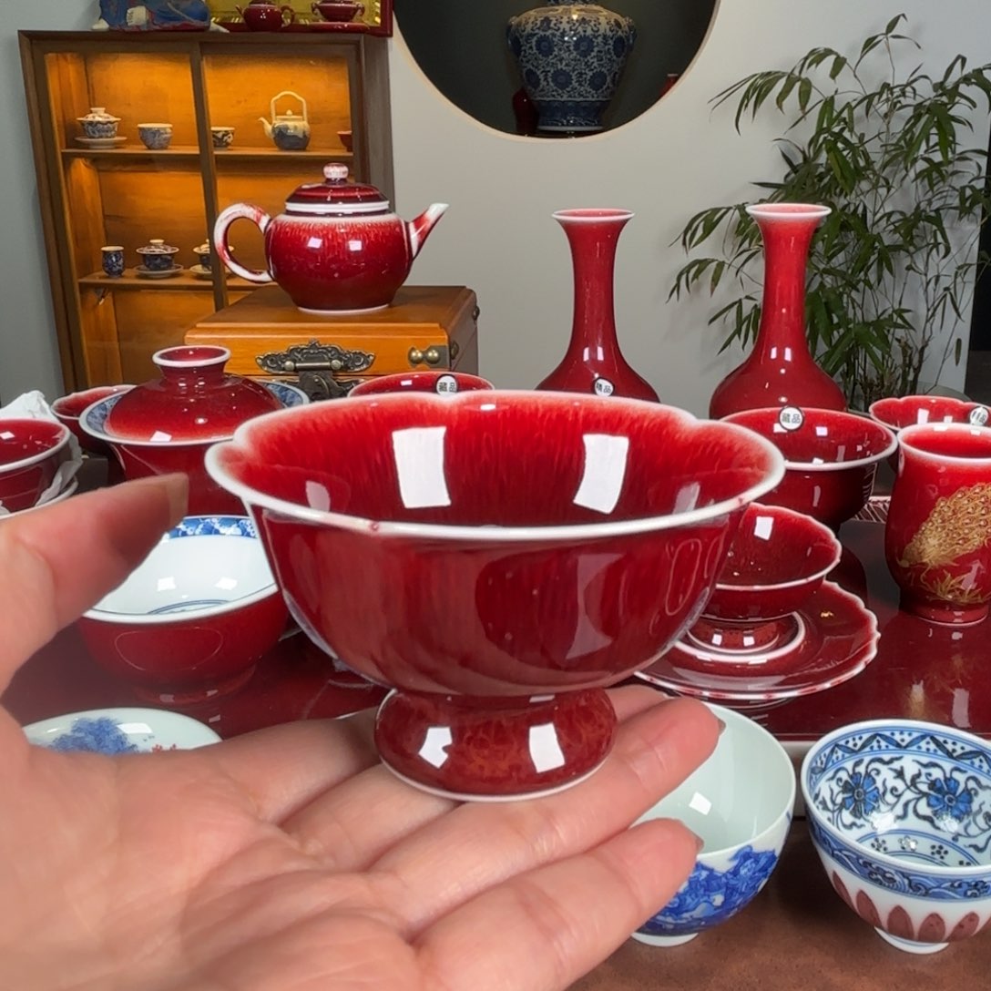 杯闻轩坊原矿郎红 微瑕杯