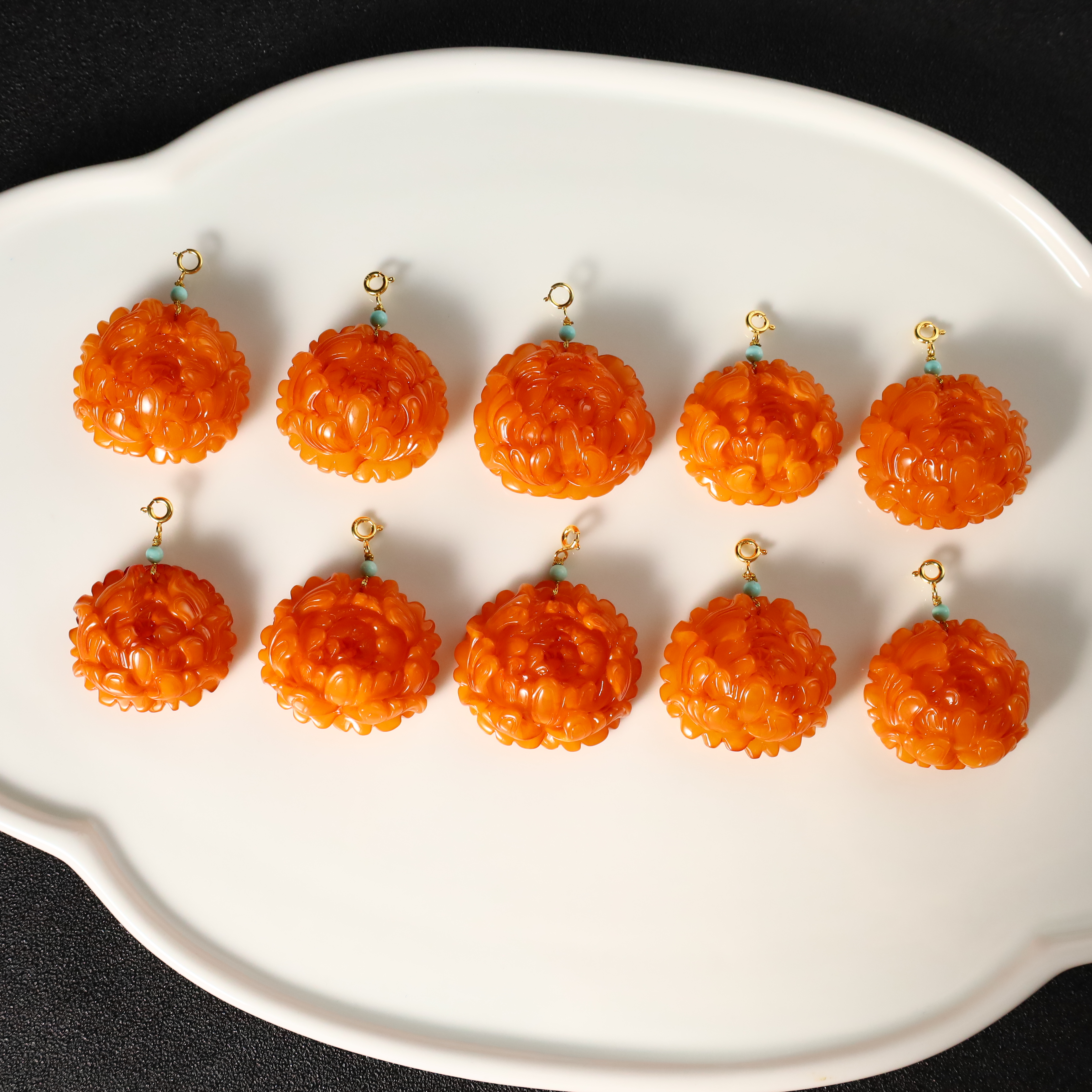 【牡丹国色】心如珠宝 蜜蜡牡丹吊坠（多样性发货） MLZC255525