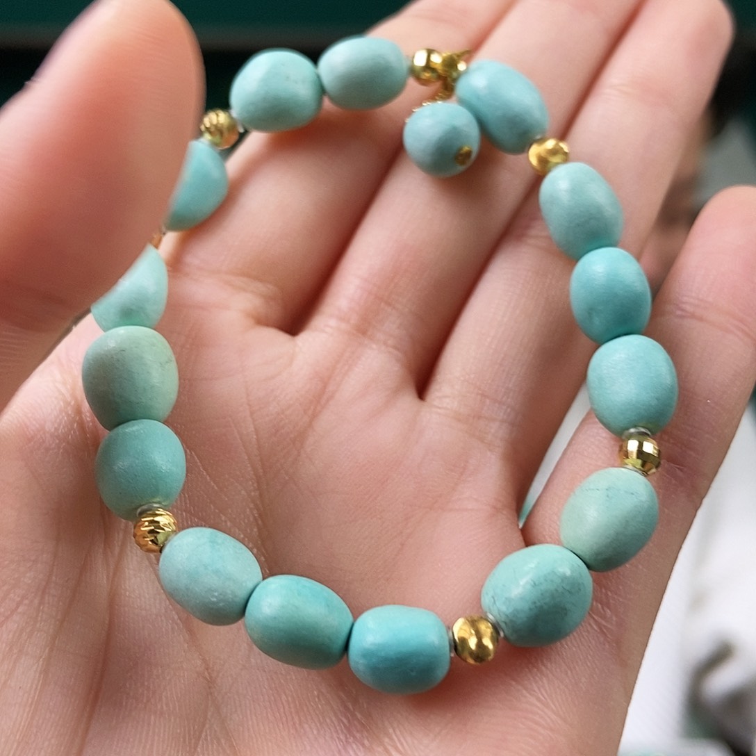 18K金镶嵌绿松石珠宝奇石