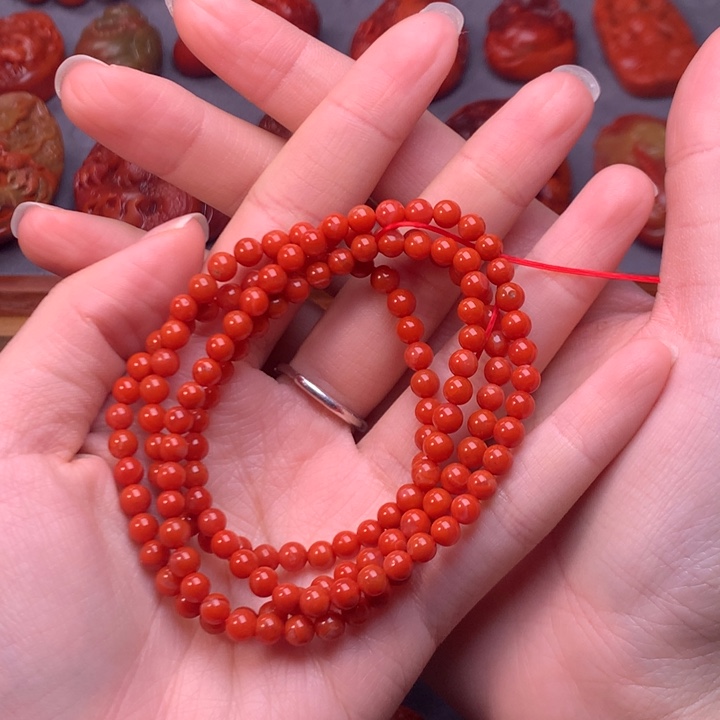 【闪购商品】未镶嵌配饰卡4mm南红玛瑙