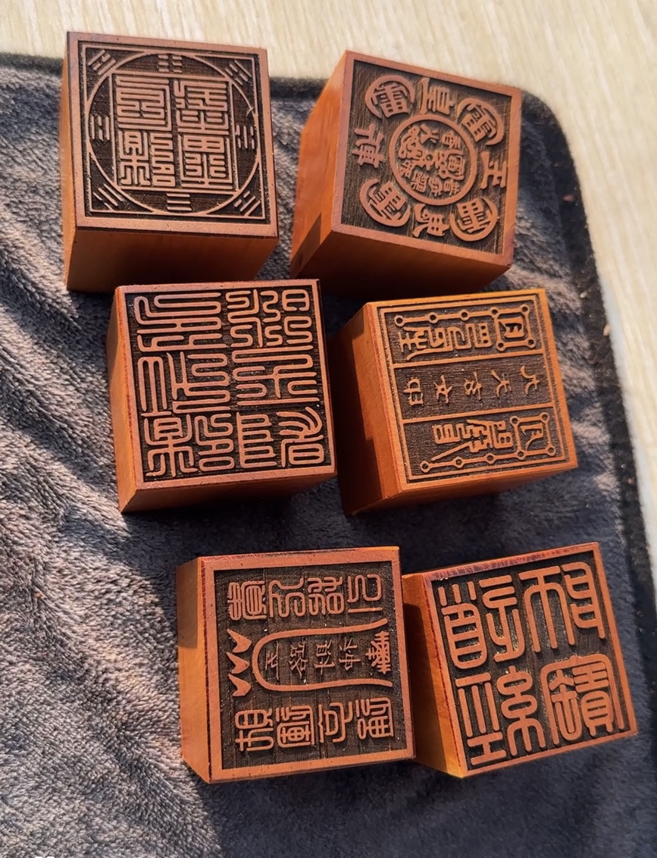 雷击枣木天师阳平道经师宝五雷五路印家居摆件