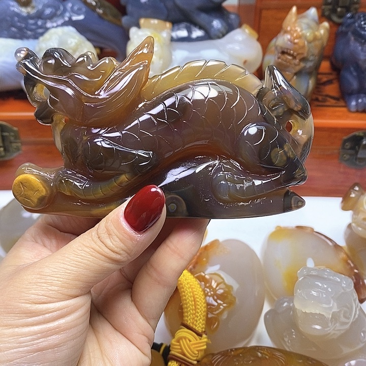 玛瑙/玉髓手把未镶嵌全***。