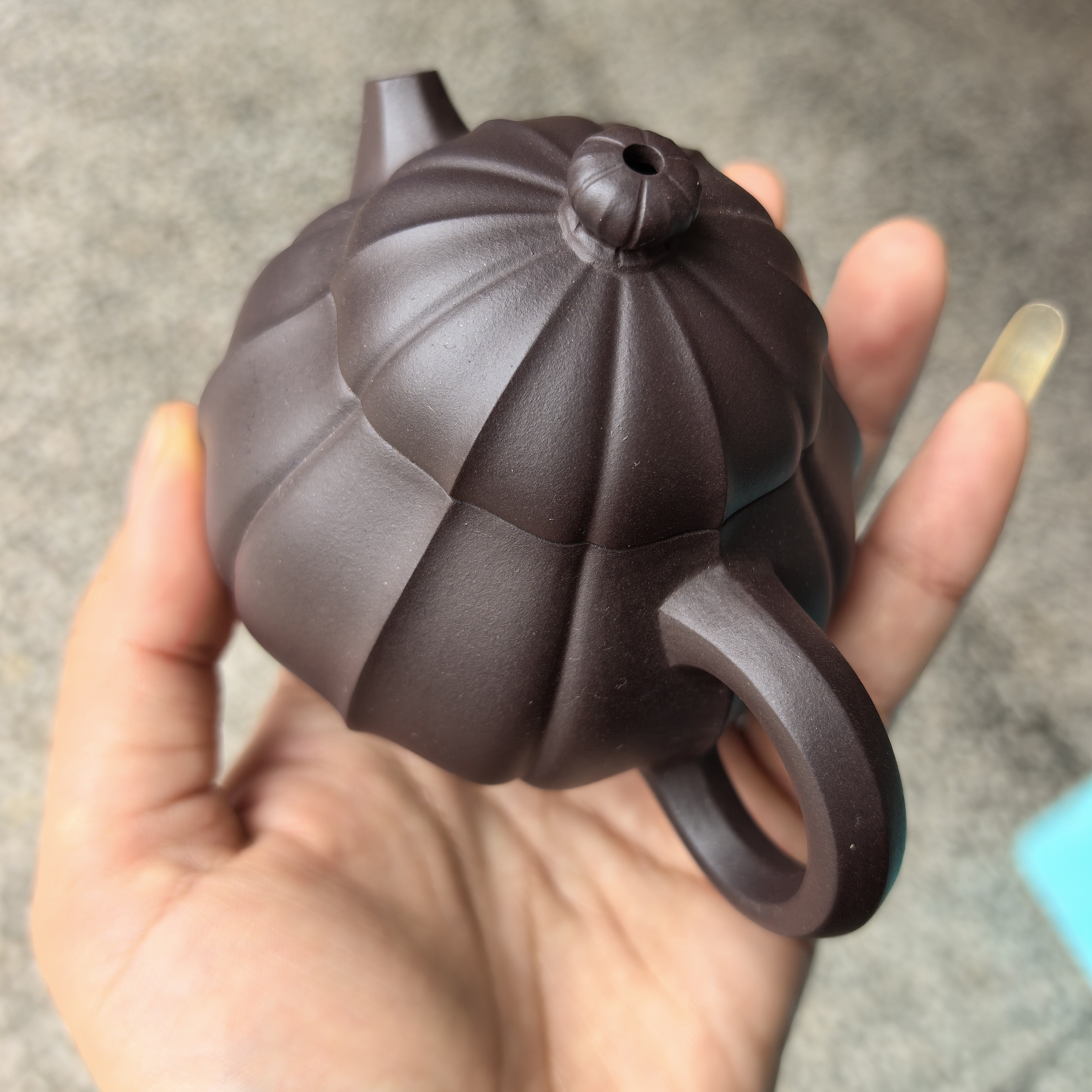 筋纹文旦老紫泥家紫砂壶130cc