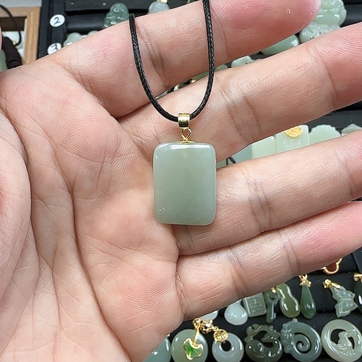 和田玉吊坠(不含链)银S925镶嵌