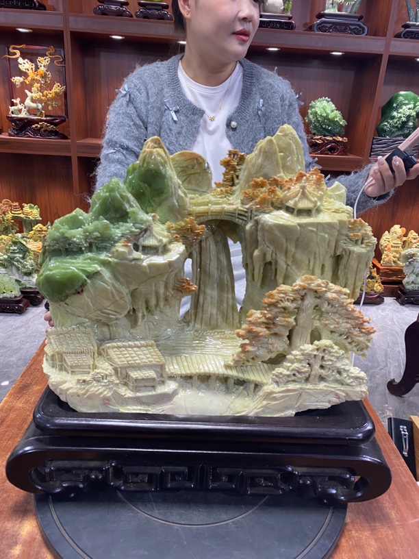 摆件新中式玄关山水摆件办公室摆件