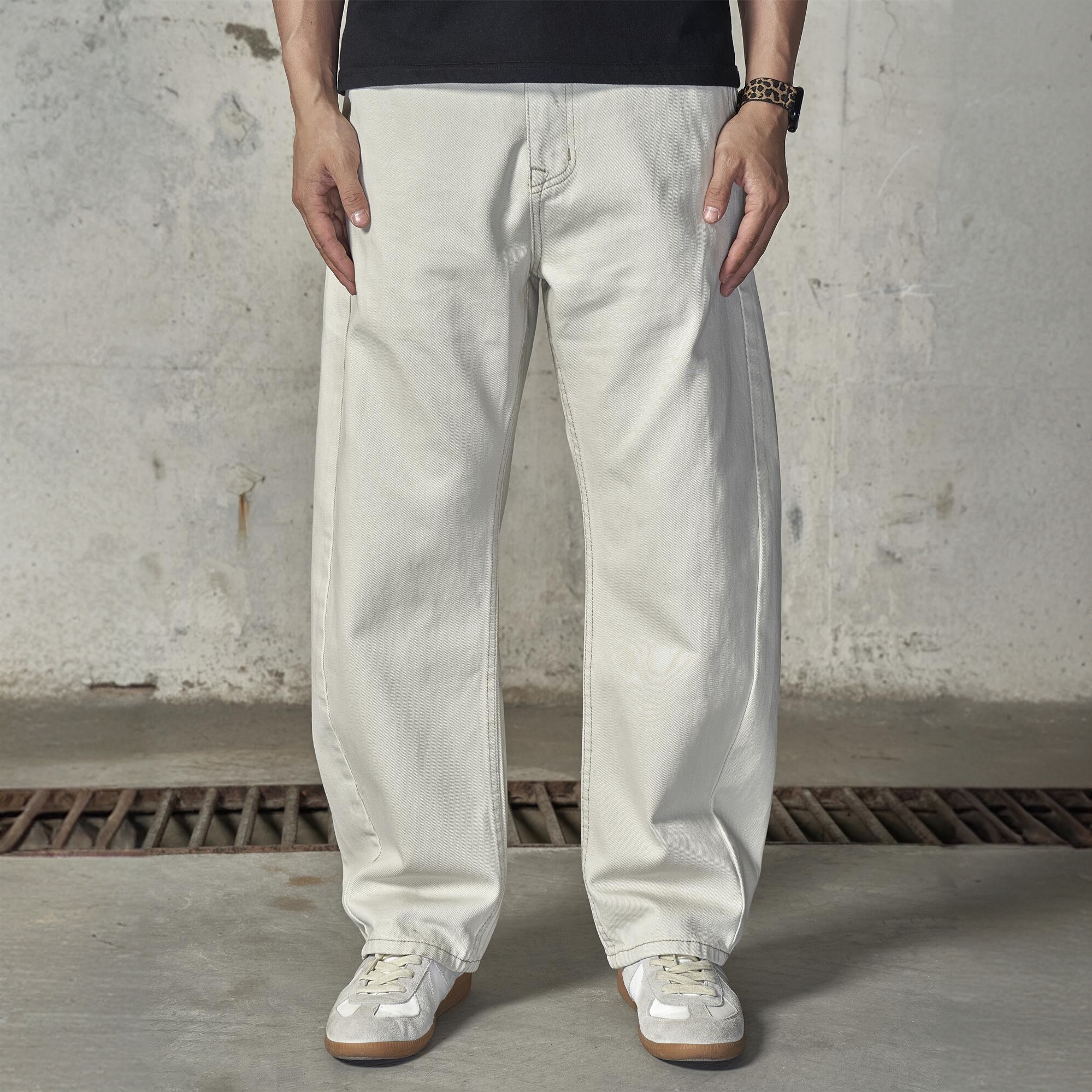 2025春夏新款潮流弯刀裤子休闲裤运动直筒复古宽松复古休闲长裤