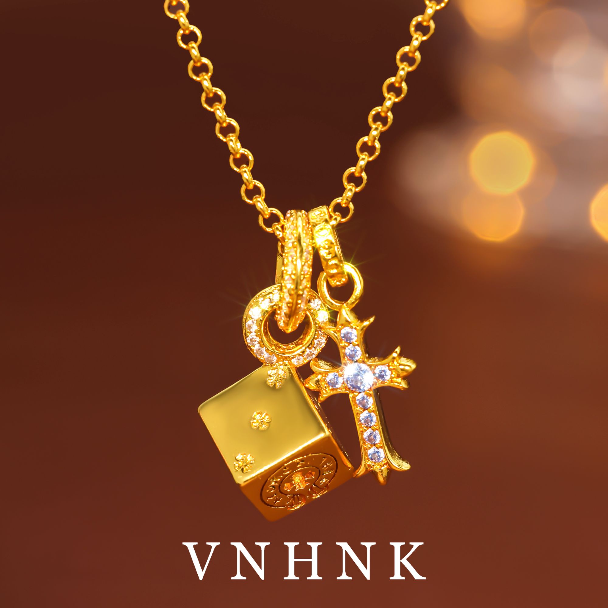 铜合金合成锆石项链 美可儿   M513   金色（50cm） 气质项链预售