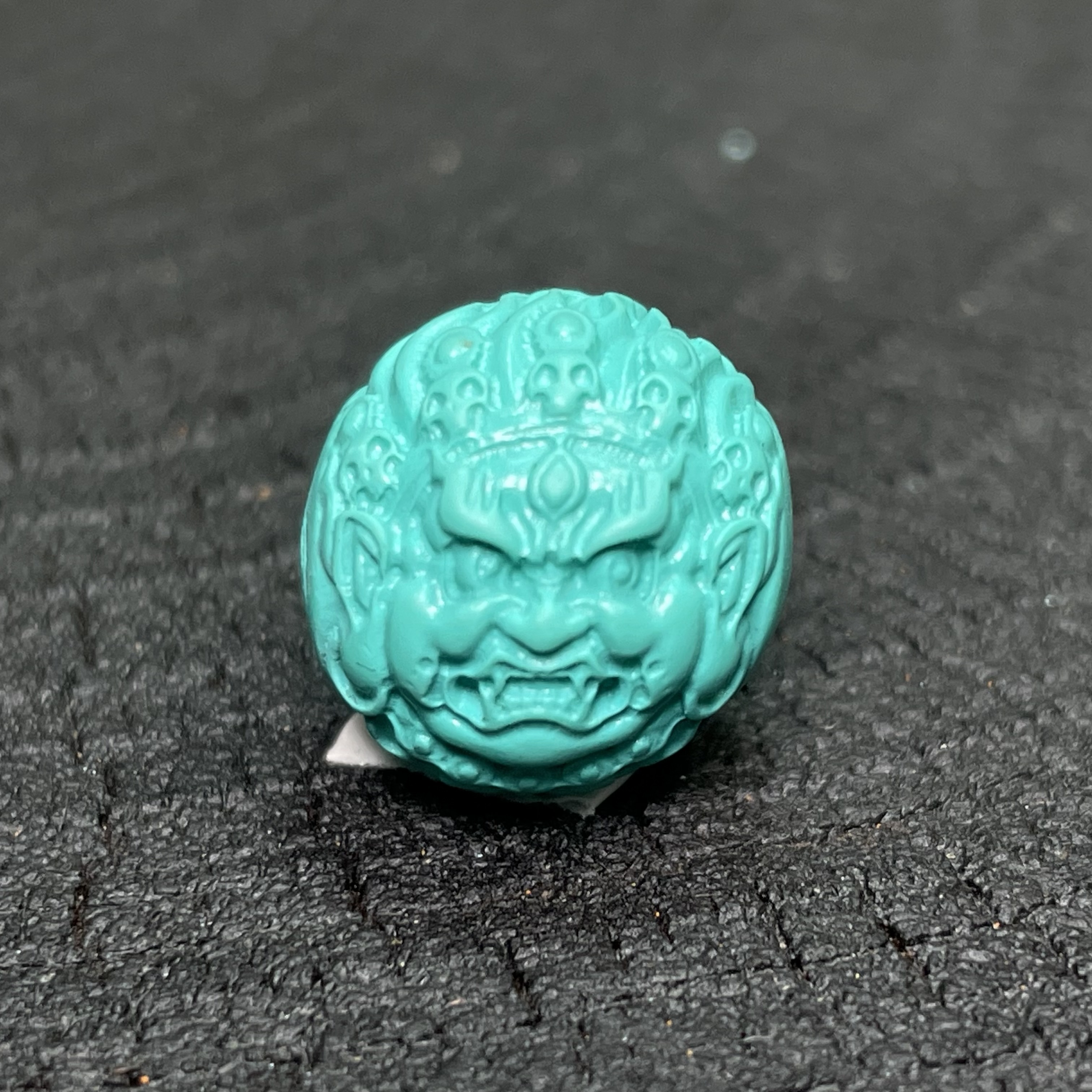 3014百搭DIY手工黄财神雕刻14毫米蒙松配珠文玩配饰配椰蒂猴头