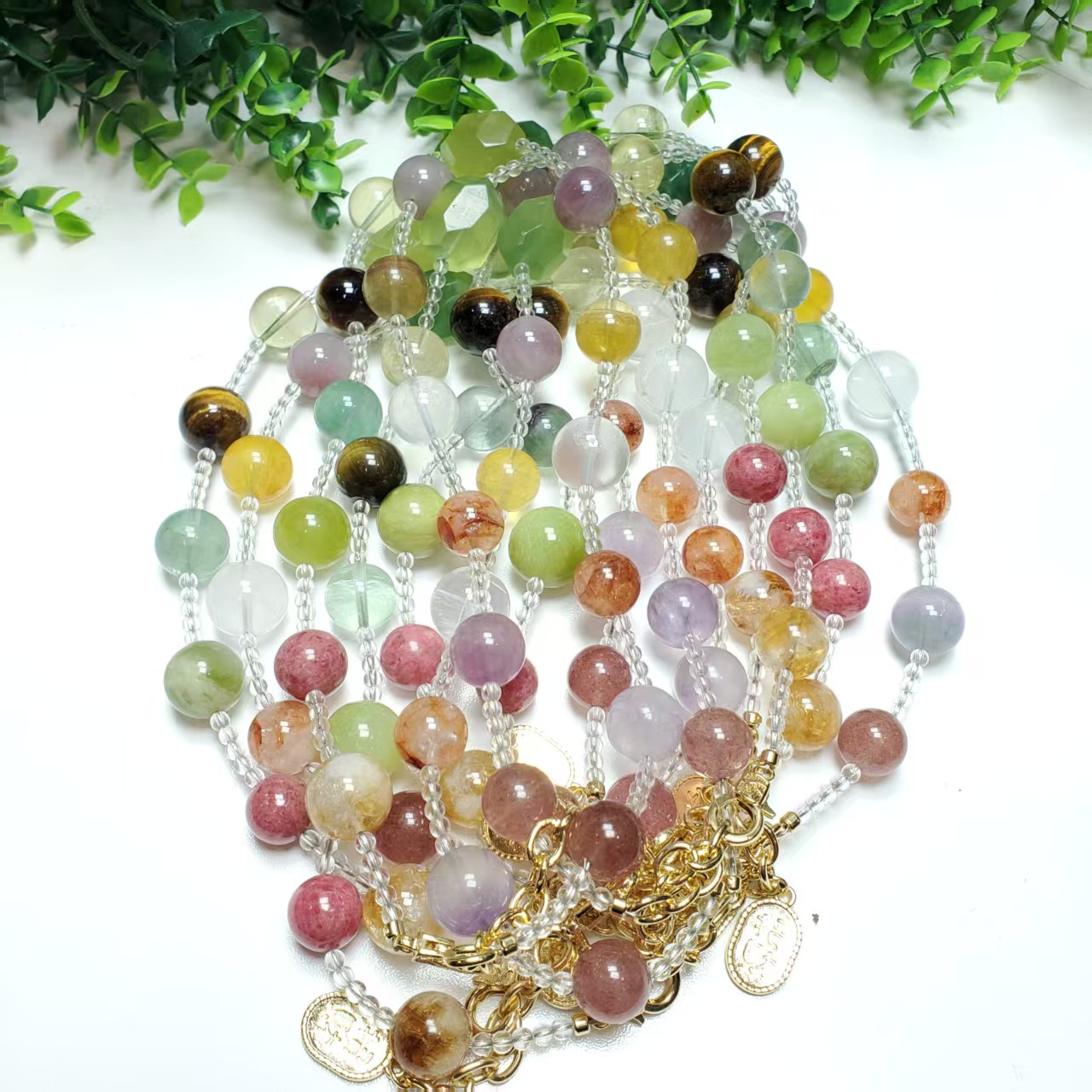 Q517【赵小姐]紫水晶+草莓晶+黄水晶多宝项链多样式发其一