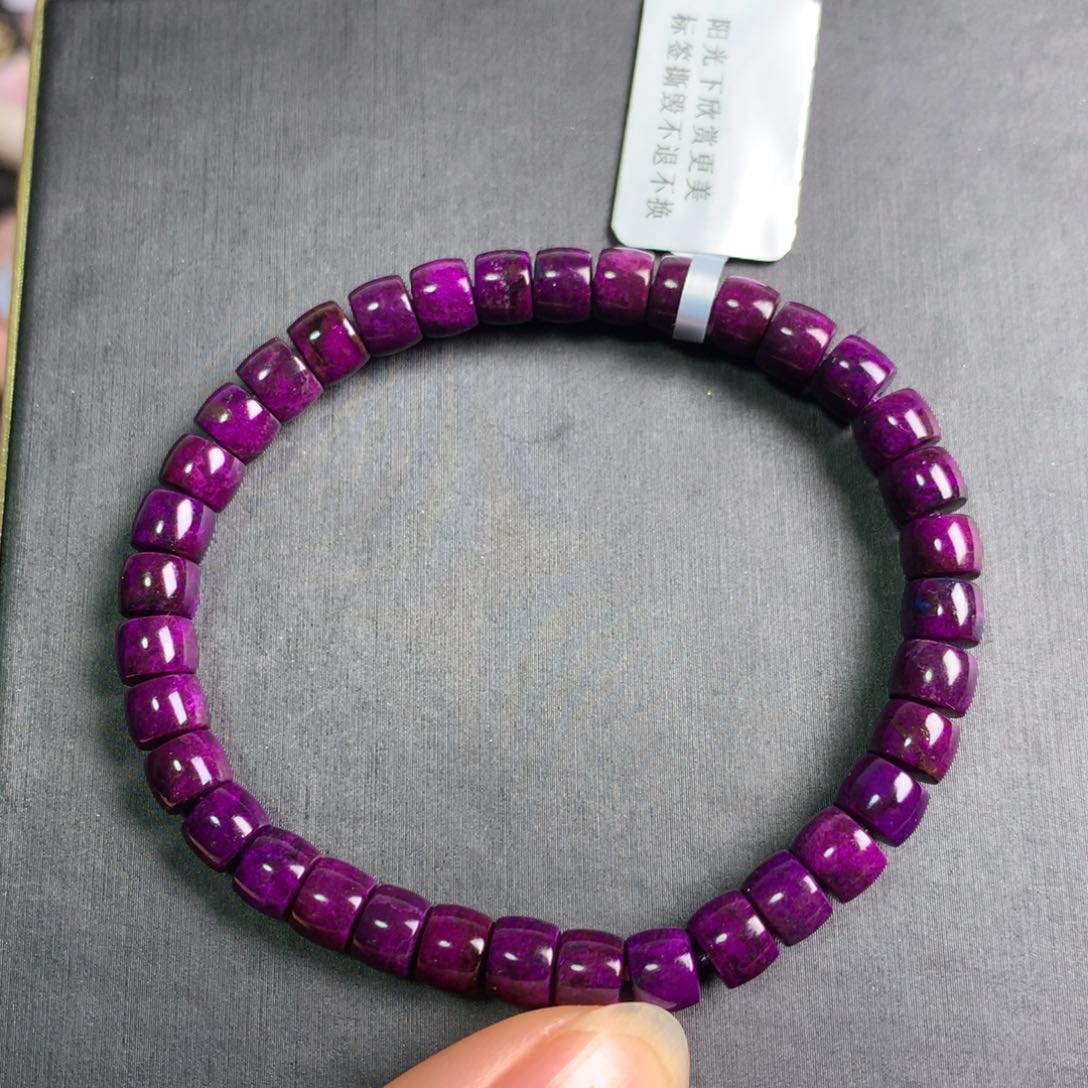 苏纪石（舒俱来）老油紫直切手串未镶嵌