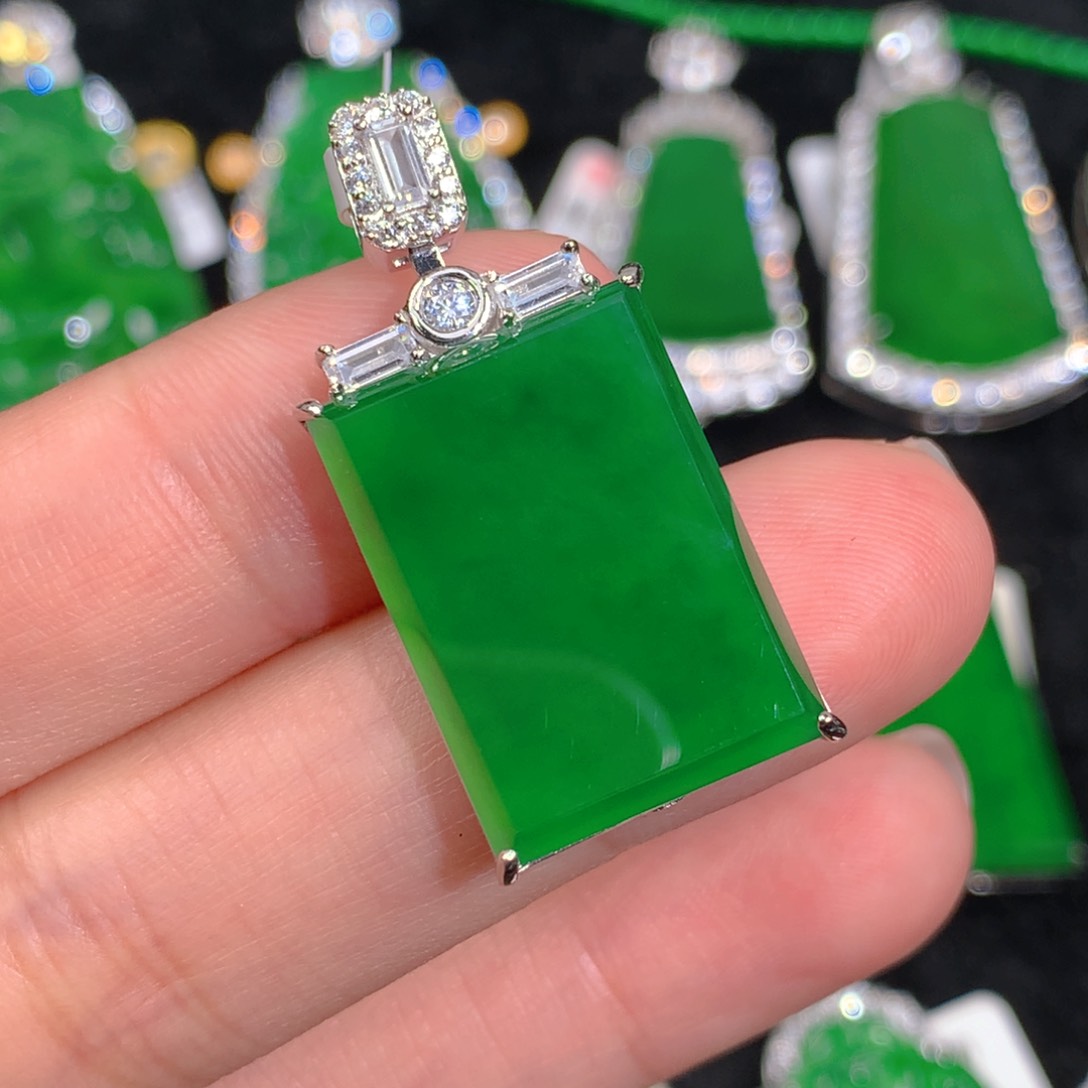 翡翠吊坠(不含链)银S925镶嵌