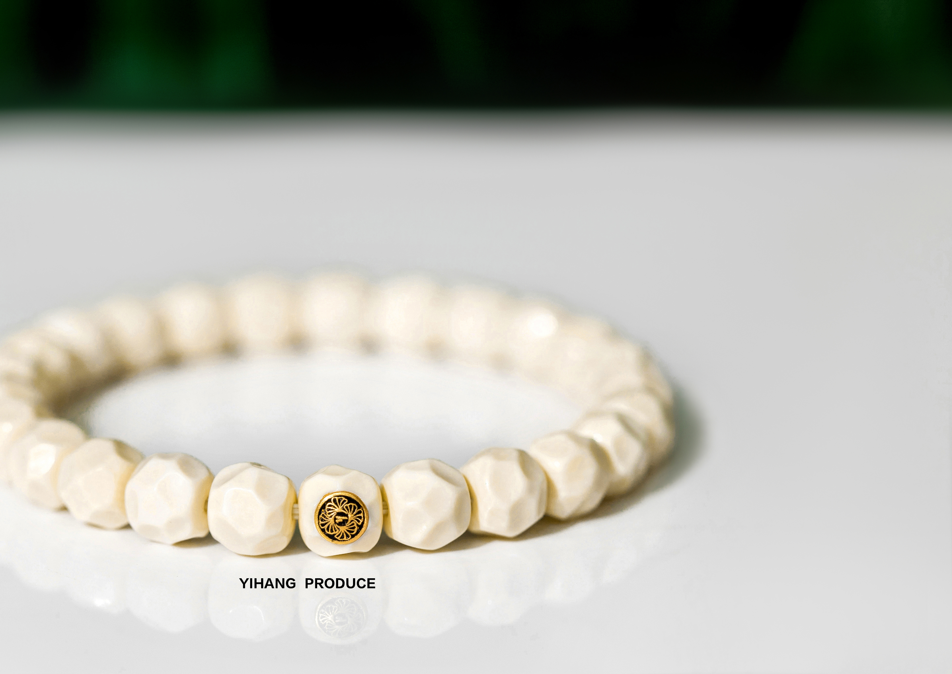 艺杭出品凹面/天河无相手串/原色猛犸牙高冰牙芯近无纹8.8mm-25颗