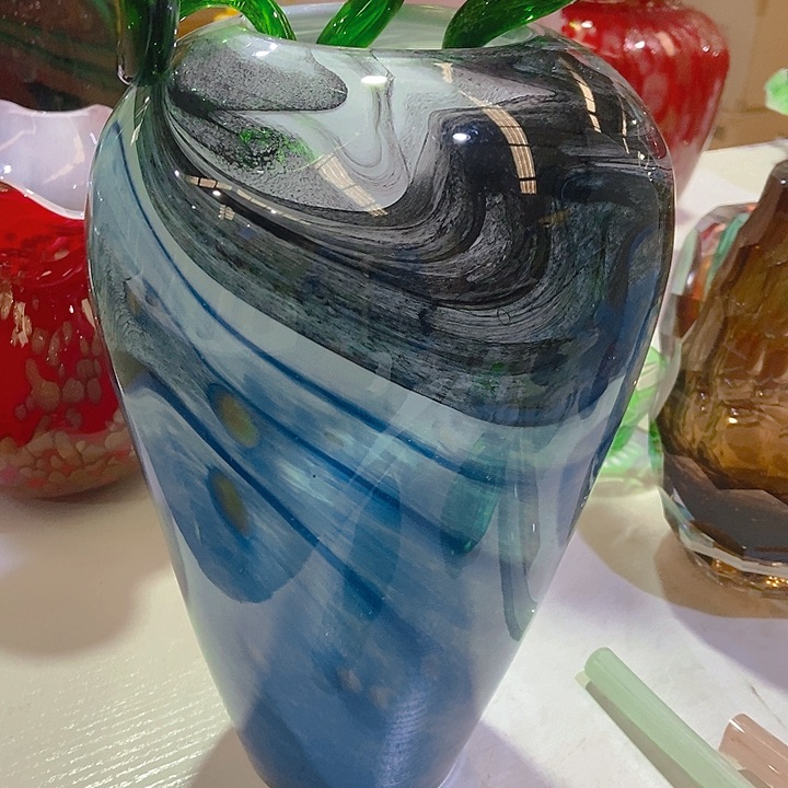 琉璃琉璃花瓶高30口9