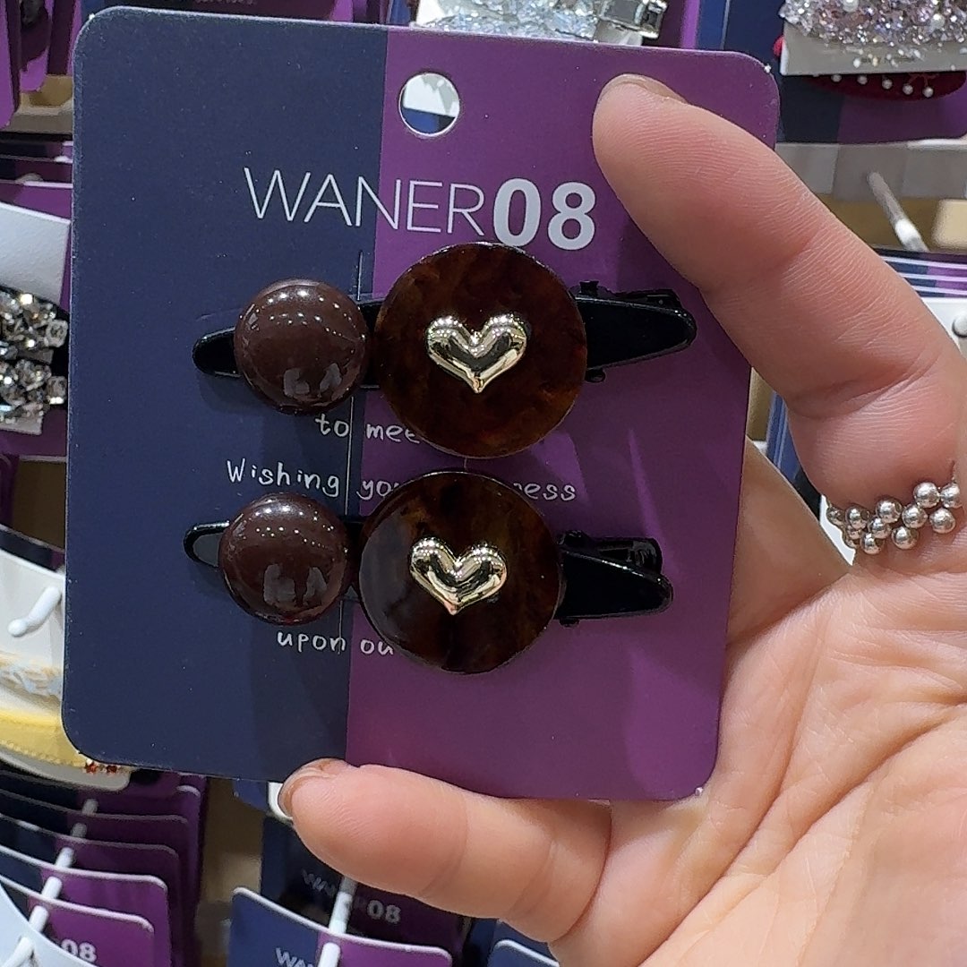 皮质铁合金鸭夹爱心