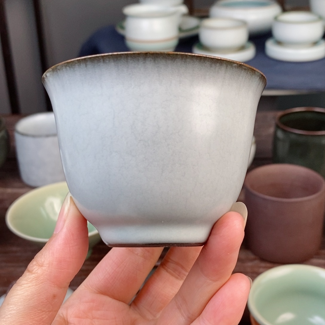 铁胎月白铃铛杯 不开片 