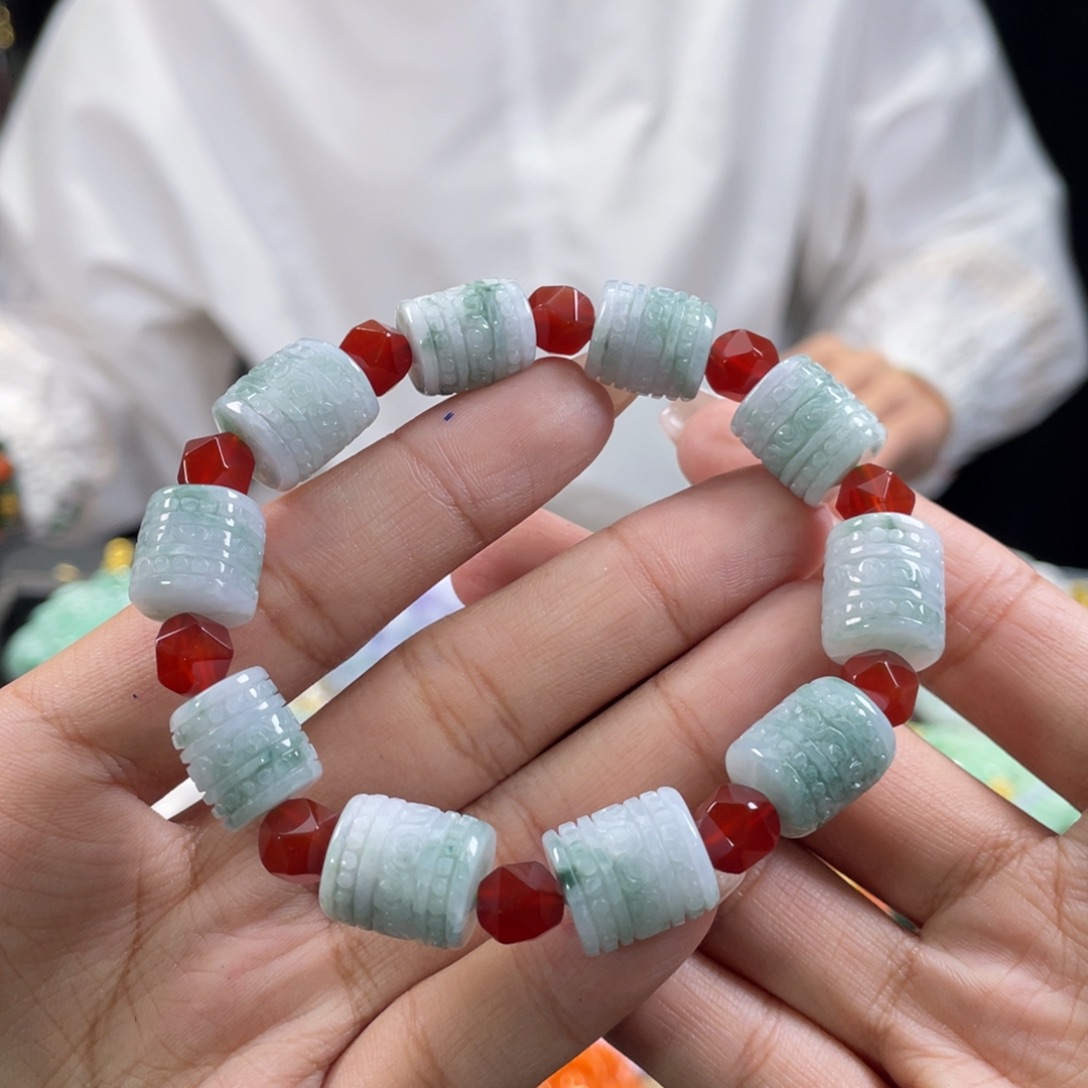 翡翠手串未镶嵌代编织