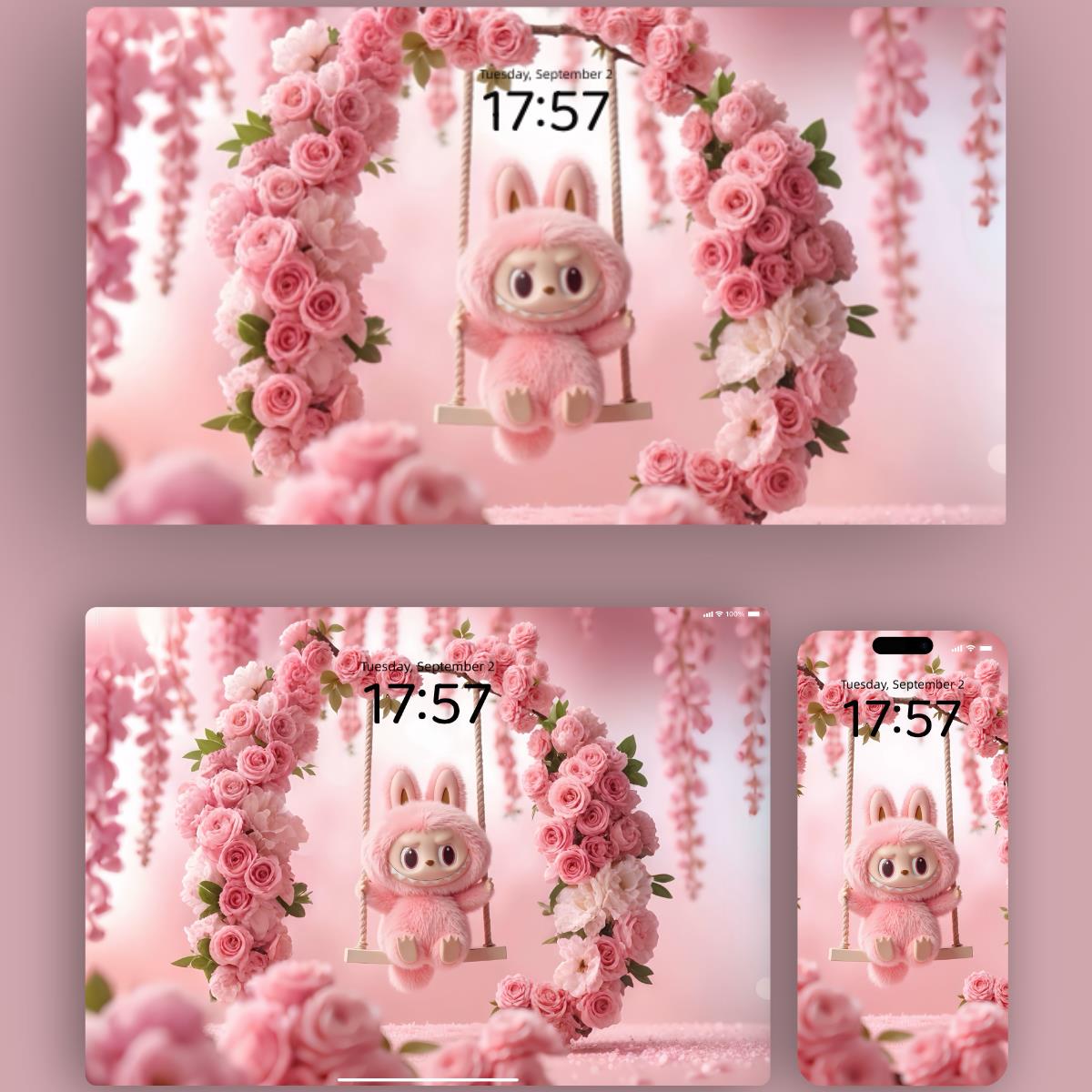 4K高清动态+静态全套壁纸｜拉布布荡秋千｜【手机+ipad+电脑】