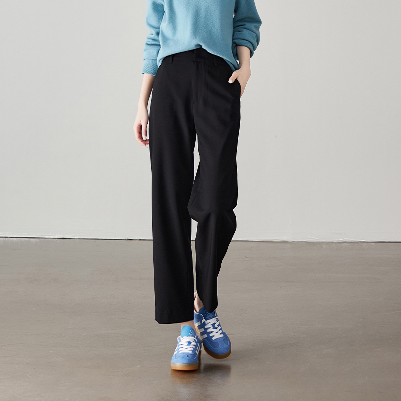 索菲丝尔2025春季休闲九分直筒裤西装裤显瘦高腰通勤女裤511018