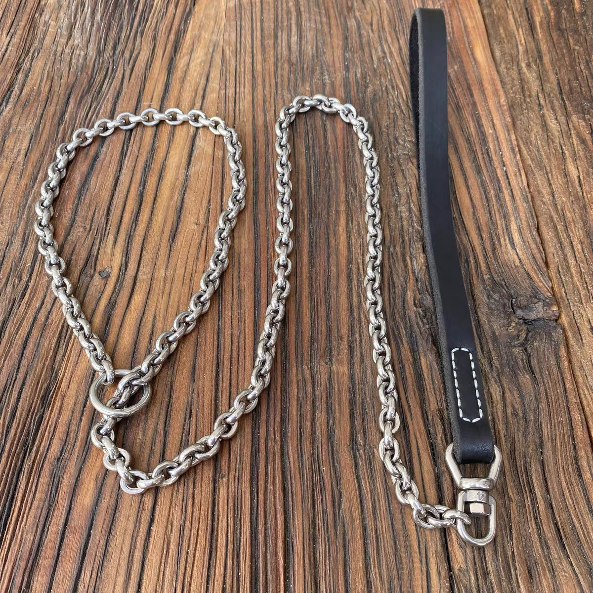 狗狗多功能牵引链马犬德牧p链牵引一体狗链中大型犬遛狗链