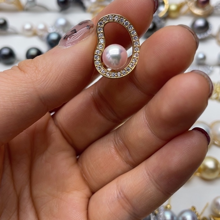 海水珍珠吊坠(不含链)银S925镶嵌