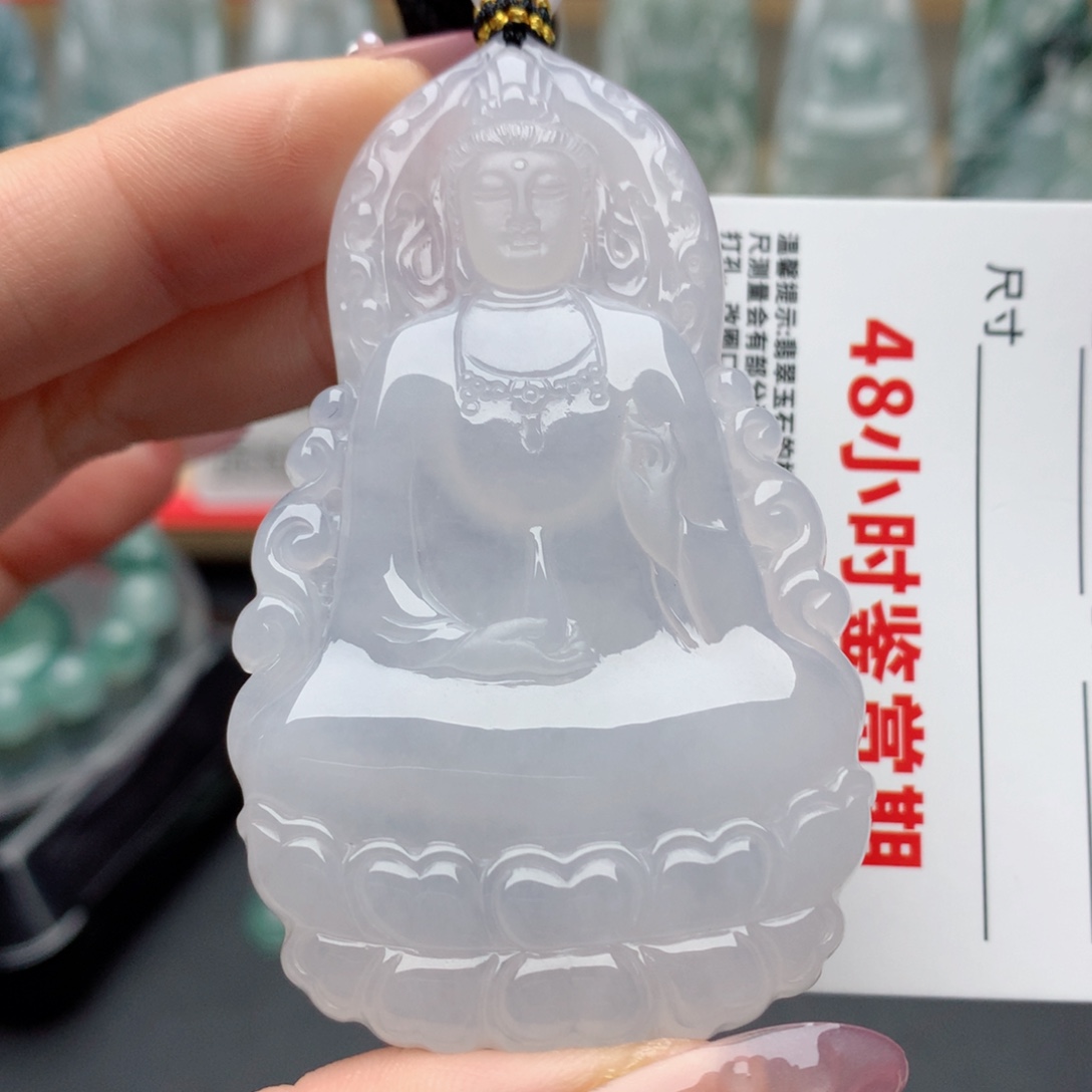 翡翠未镶嵌颈饰素衣观音