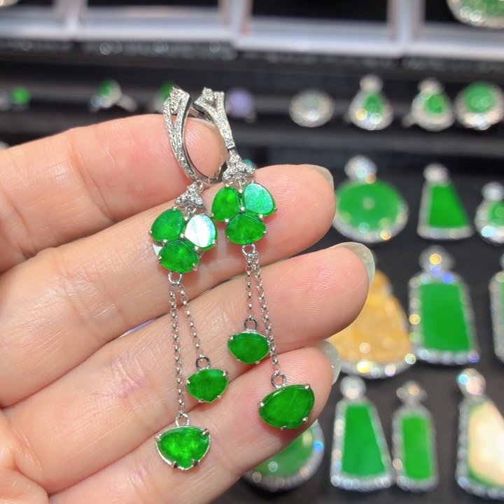 翡翠18K金镶嵌吊坠(不含链)翡翠