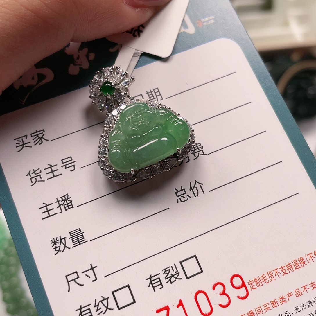 翡翠银S925镶嵌颈饰HDJT0171039