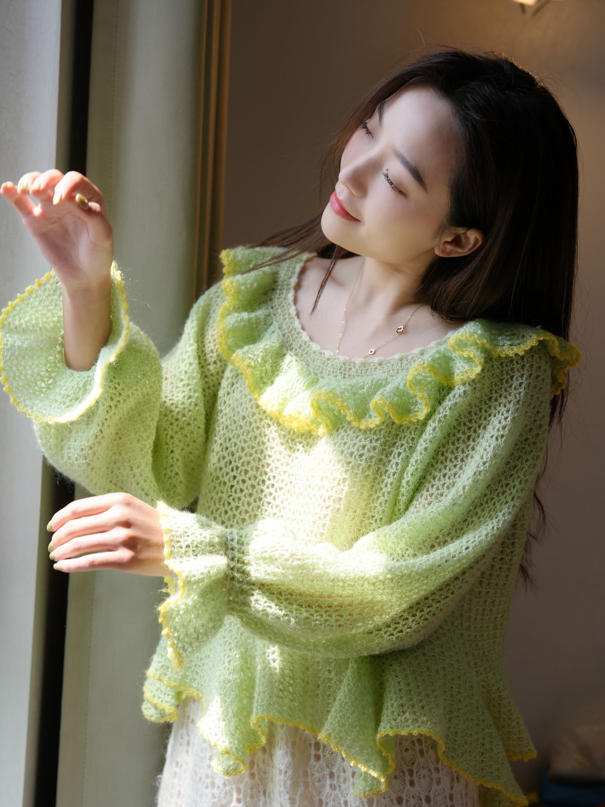 新《铃兰丁香》新款线材马海毛羊毛珠片/更轻更仙气钩针编织/多尺码