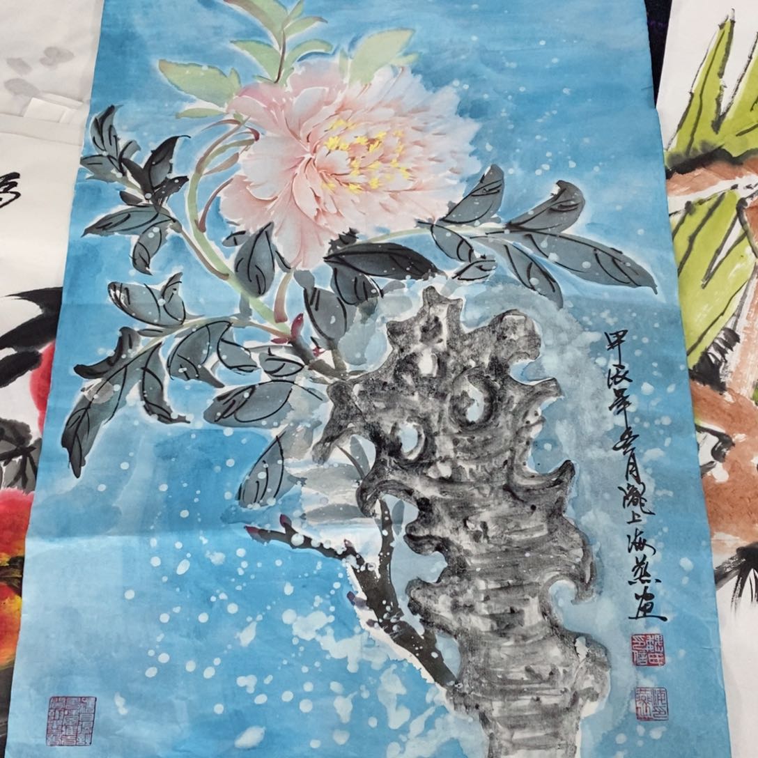 国画海燕四尺三开曈
