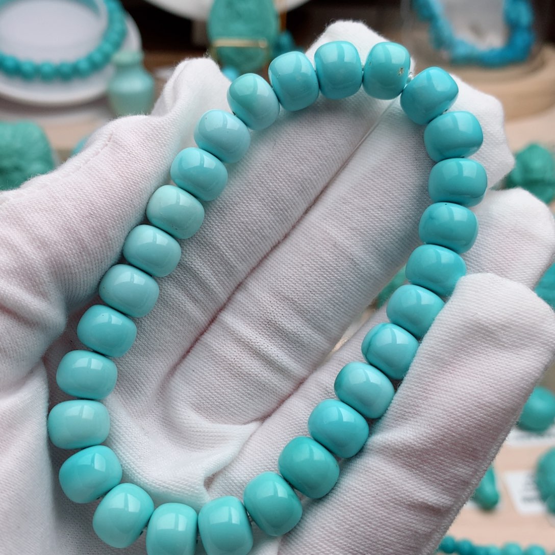 绿松石珠宝奇石未镶嵌9mm