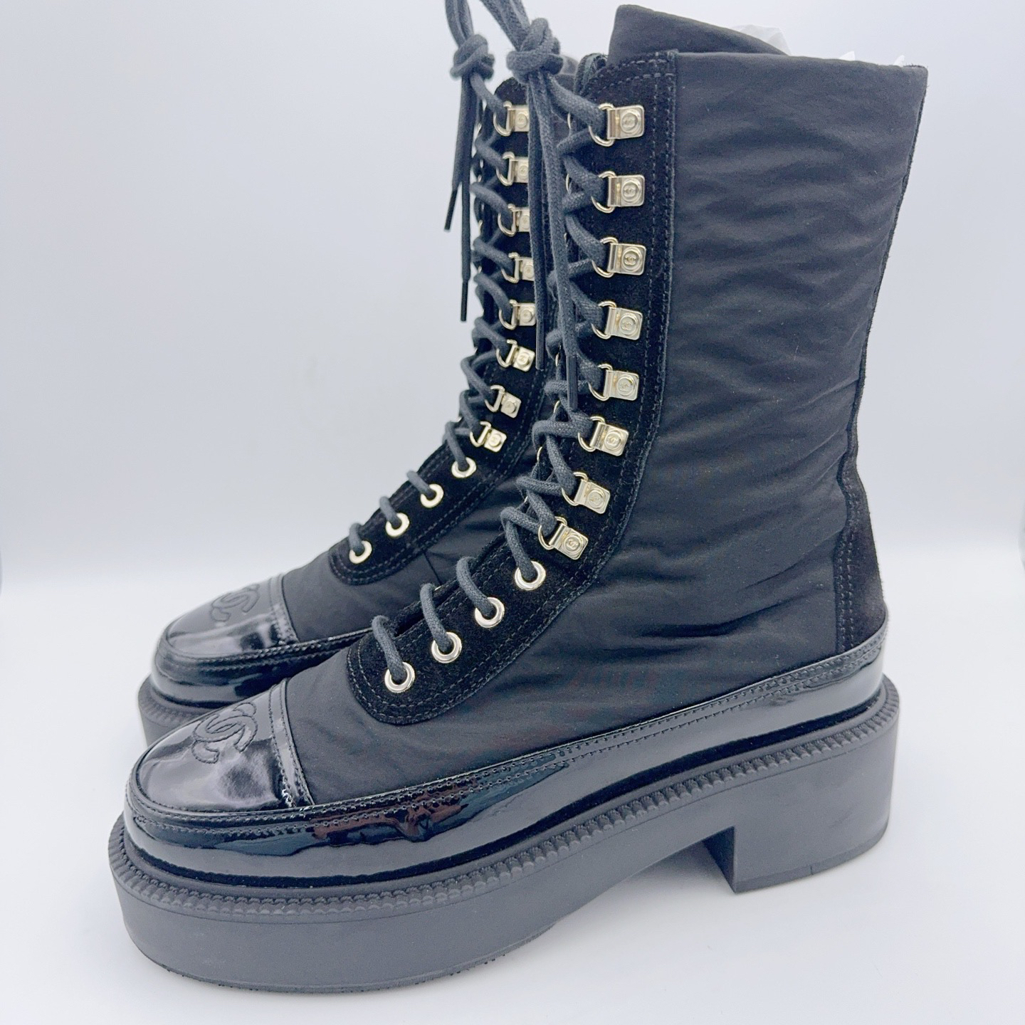 99新 Chanel/香奈儿 36.5码/熊猫马丁靴杨幂同款/02265