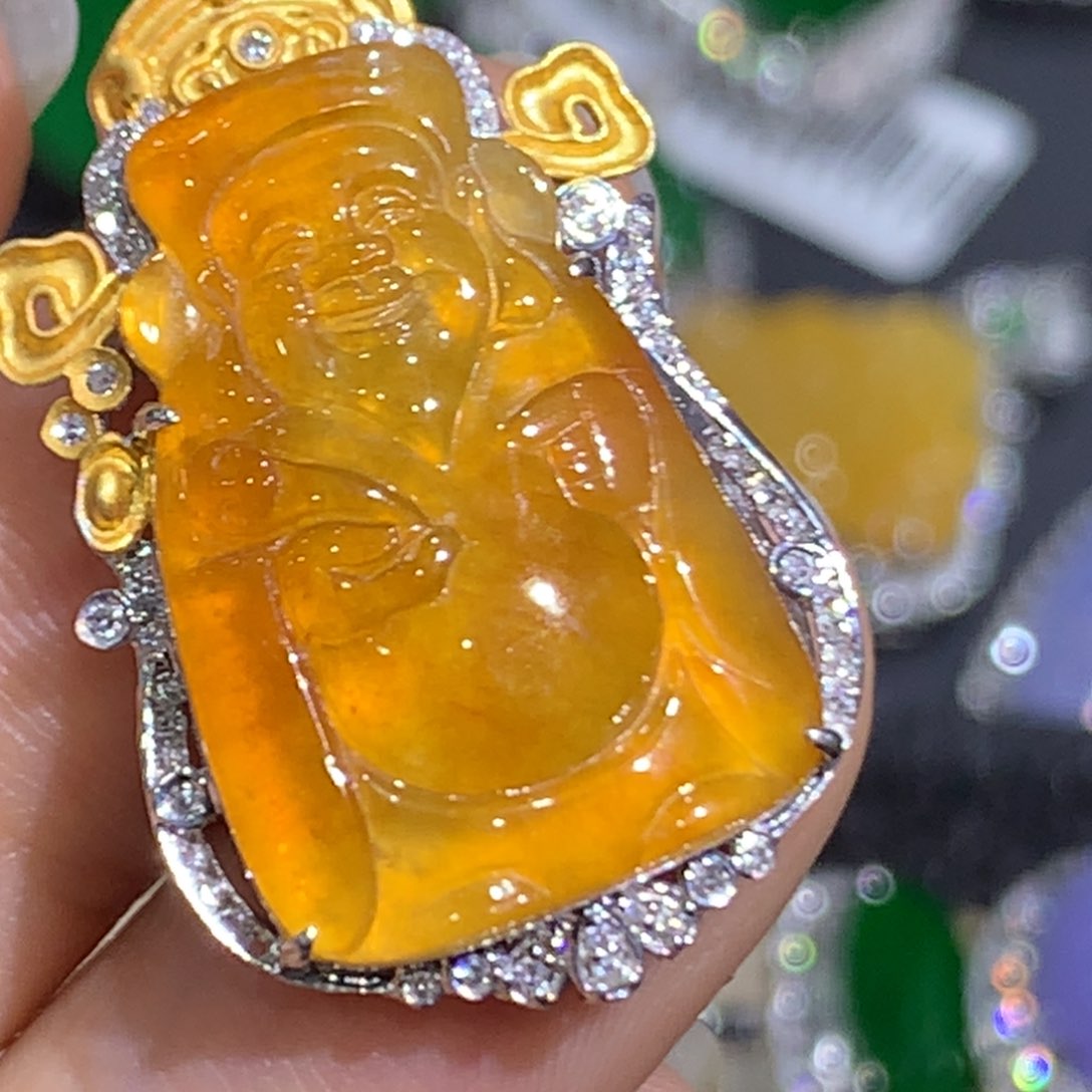 翡翠颈饰18K金镶嵌8、