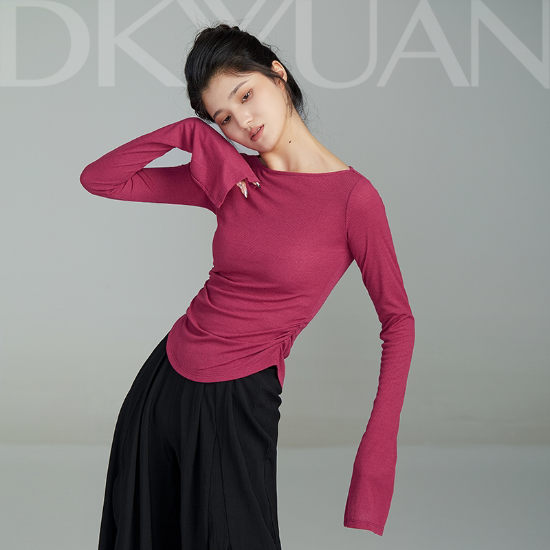 【直播专享】古典舞甩袖一字领上衣现代舞蹈服日常可穿内搭练功服