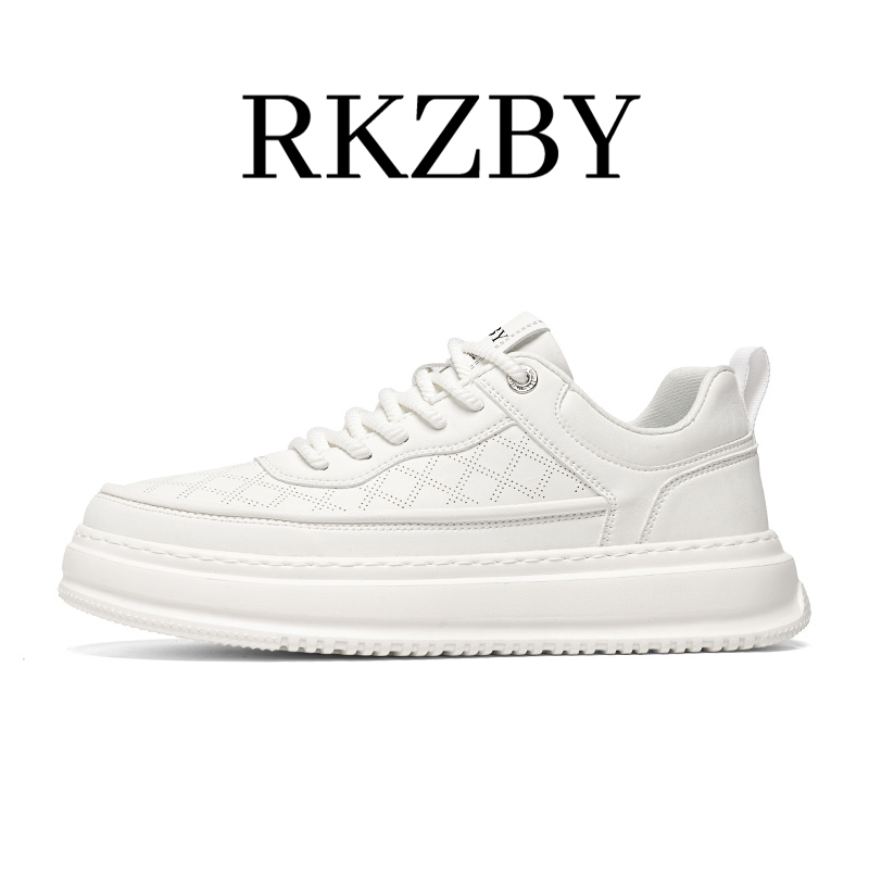 RKZBY板鞋男士2025夏季新款低帮网面透气运动增高厚底男款小白鞋